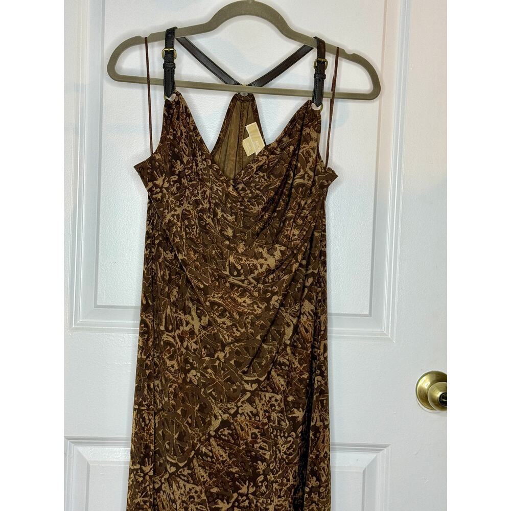 Michael Kors adjustable leather buckle straps draped neckline Fair condition - Picture 5 of 8